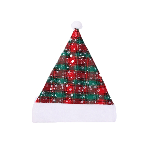 

3 PCS Christmas Red Plaid Hat Thick Snowflake Hat Christmas Ornament(White)