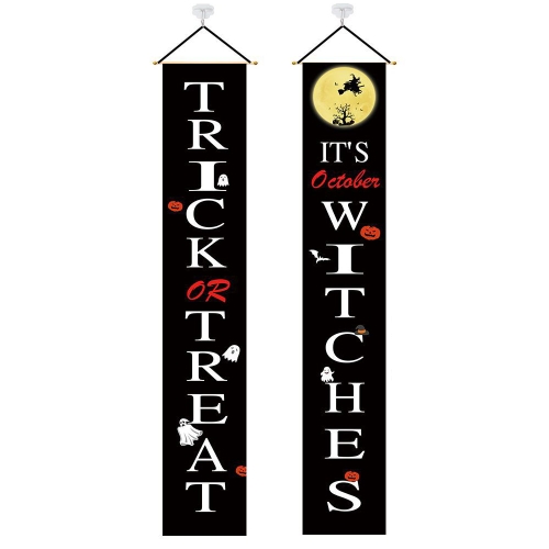 

Halloween Curtain Decorations Outdoor Door Decorations For Ghost Festival Halloween Bar Haunted House Scene Decoration Supplies(White Word)