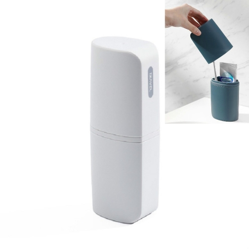 

Portable Toothbrush Cups for Business Trips with Lid Creative Mouthwash Cup, Style:Without Sub-bottle(Gray White)