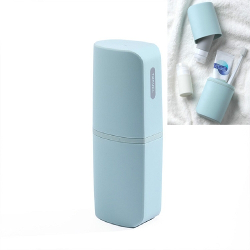 

Portable Toothbrush Cups for Business Trips with Lid Creative Mouthwash Cup, Style:With Sub-bottle(Light Blue)