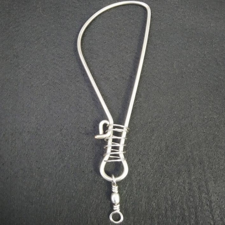 

10 PCS Stainless Steel Live Fish Clasp Fish Lock Single Hand Clasp Fishing Tackle, Specification:Medium 2.5mm Thick and 18cm Long(Silver)