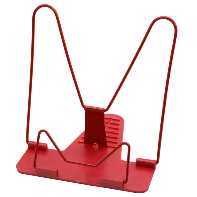 

Portable Foldable Adjustable Bookend Stand Reading Book Stand Document Holder Base(Red)