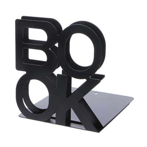 

Alphabet Shaped Iron Metal Bookends Support Holder Desk Stands For Books(Black)