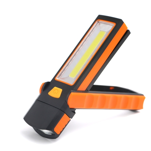 

3W Adjustable Bright Magnet COB LED Work Light Inspection Hand Torch Magnetic Camping Tent Lantern Lamp with Hook(Orange)