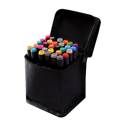 

QIMO Children Art Graffiti Double-Headed Marker Pen Set, Specification: Black Pole 30 Color Bag Oil Marker