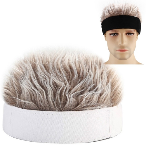 

Wig Landlord Hat Retro Street Sailor Hat Skullcap without Eaves, Size: M (56-58cm)(White+Coffee )