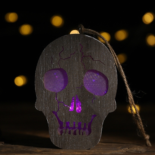 

Halloween Wooden Lantern Pendant Hanging Lamp Street Lamp(Skull)