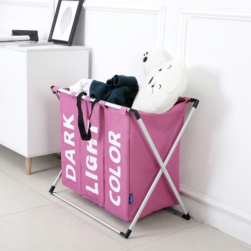 Pink Flowers Laundry Basket With Aluminium Handles Dirty Clothes Laundry Storage Bucket Waterproof Foldable Storage Bin