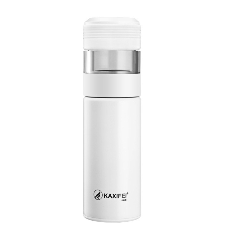 

KAXIFEI Smart Tea-Water Separation Digital Display Thermos Stainless Steel Tea Making Display Warm Water Cup, Style:Steel Cup( White)