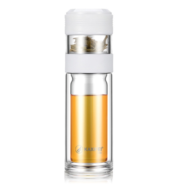 

KAXIFEI Smart Tea-Water Separation Digital Display Thermos Stainless Steel Tea Making Display Warm Water Cup, Style:Glass( White)