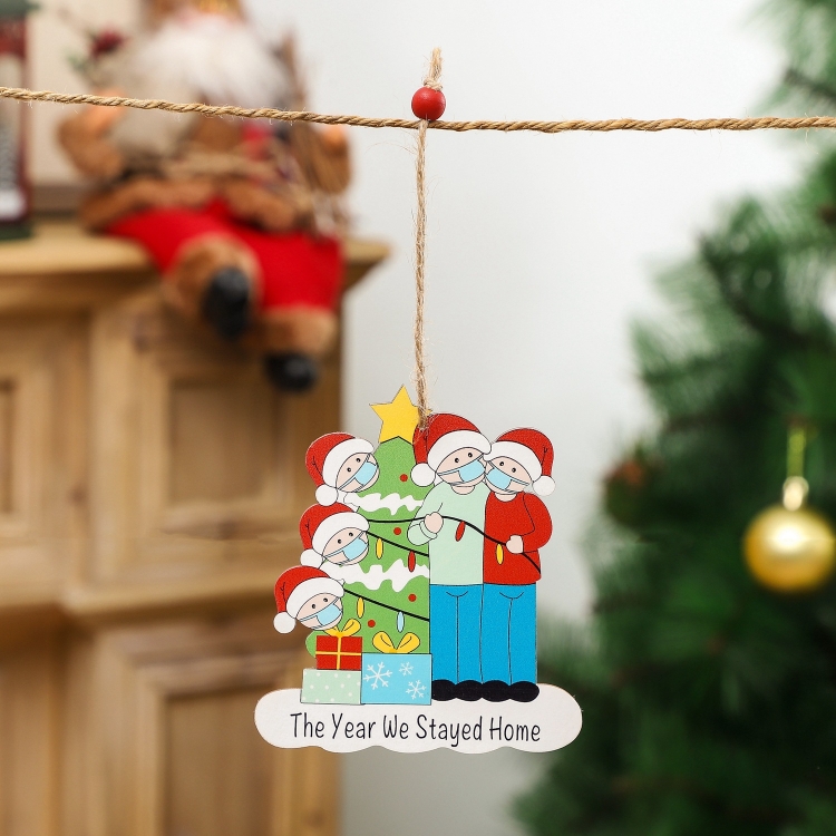 

10 PCS Christmas Tree Survivor Wooden Pendant Christmas Wishes Christmas Gifts(B)