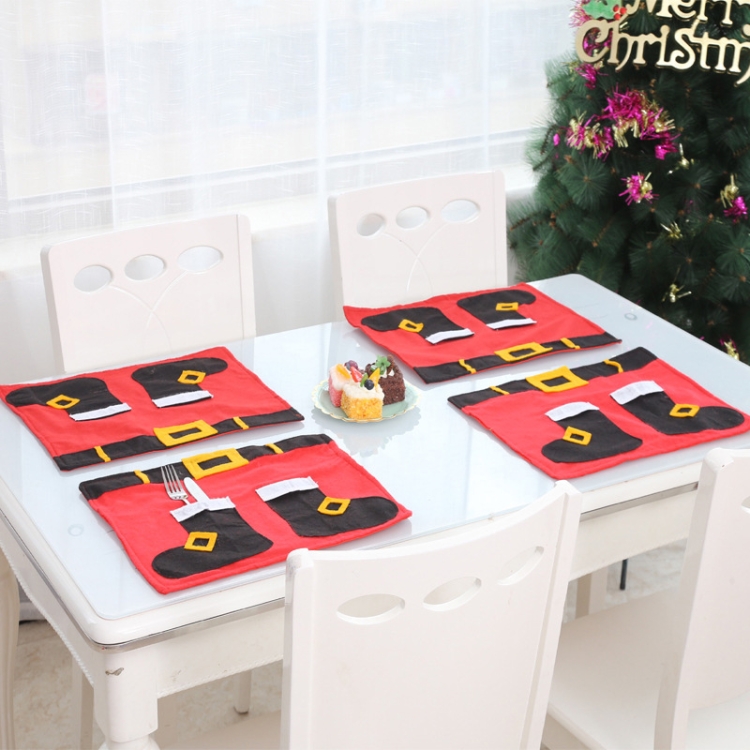 

3 PCS Christmas Decoration Christmas Table Mat Knife And Fork Mat(Senior)