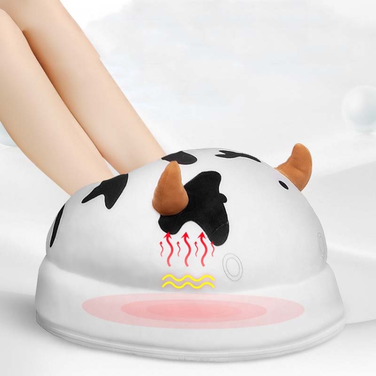 

Cartoon Cow Foot Warmer Massage Winter Cartoon Foot Warmer Removable And Washable Heating Foot Massager, CN Plug