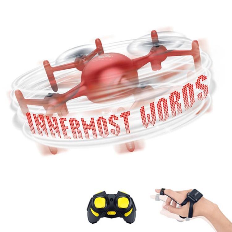 

DIY Programming Drone Remote Control Quadcopter, Style:Handle + Watch(Red )