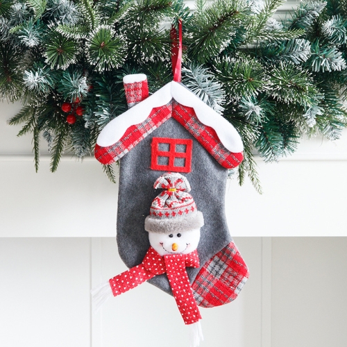 

2 PCS Medium Christmas Stocking Ornaments Pendant Gift Bag(Snowman)