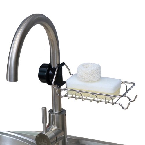 

2 PCS Faucet Rack Stainless Steel Perforated Free Kitchen Sink Storage Rack Rag Sponge Storage Drain Rack, Style:Type A