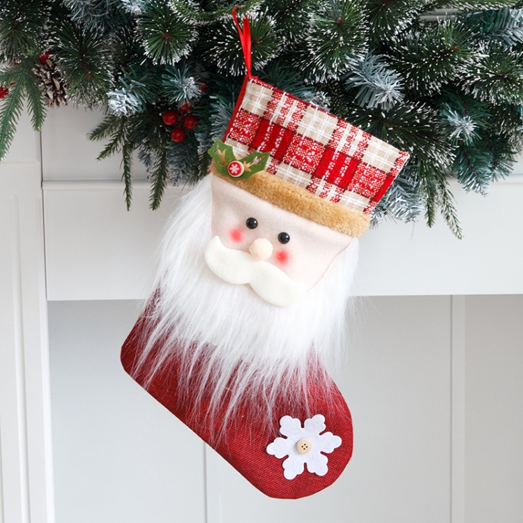 

2 PCS Linen Large Cartoon Christmas Gift Bag Candy Bag Pendant(Senior)