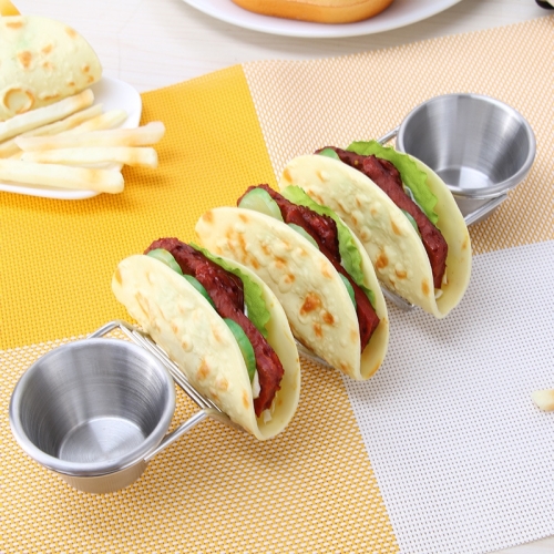 

Taco Rack Stainless Steel 304 Taco Rack Taco Pancake Stand, Specification: Single Cup At Both Ends