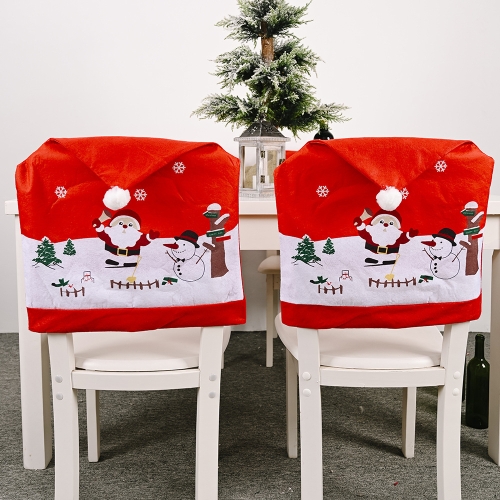 

5 PCS Christmas Decorations Non-Woven Santa Chair Cover