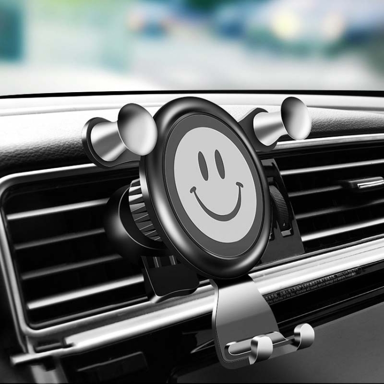 

4 PCS Car Phone Holder Air Outlet Snap-Type Gravity Universal Bracket(Gray)