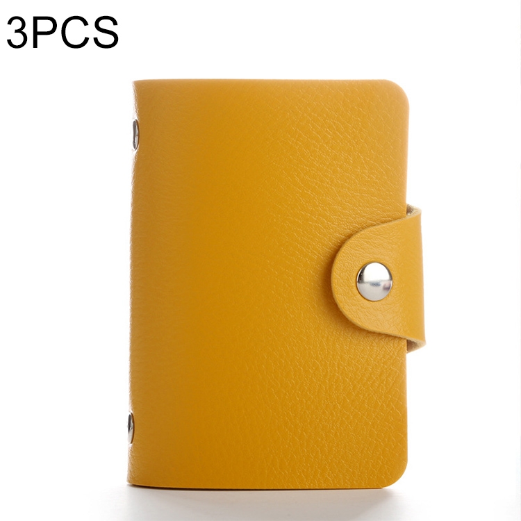 

3 PCS Upgraded Version Card Bag Business Card Transparent Protective Cover Color Storage Card Holder, Specification:12 Card Slots(Yellow)