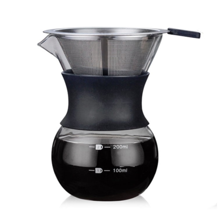 

High Temperature Resistant Coffee Maker, Capacity:200ml, Style:With Strainer