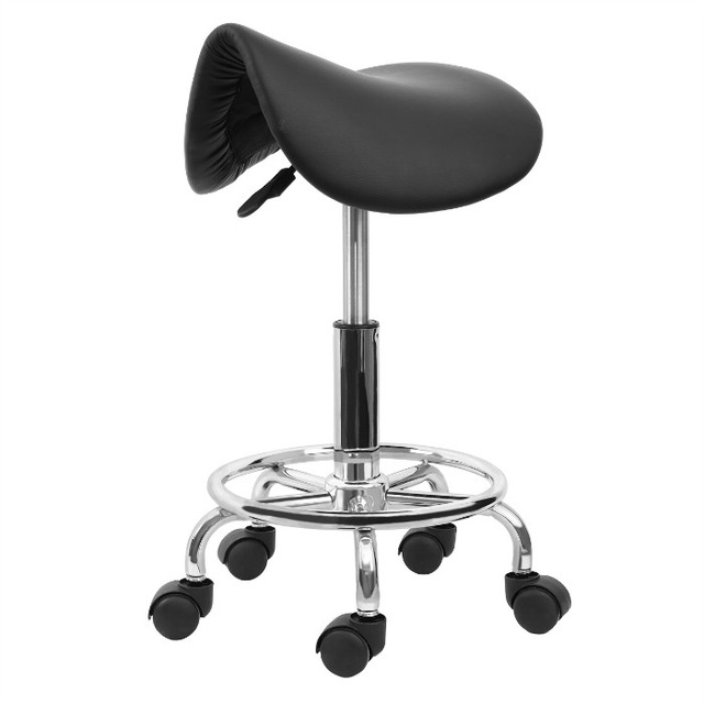 

Saddle Chair Ergonomic Computer Chair Beauty Barber Mobile Chair(Black)