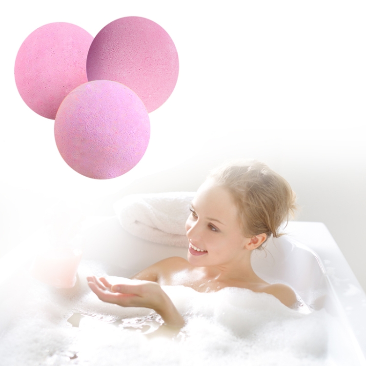 

3 PCS 10g Natural Bubble Shower Bombs Ball Bath Salt Body Essential Oil Bath Ball(Pink)