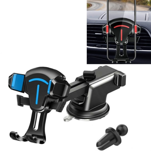 

2 PCS Car Phone Holder Air Outlet Car Navigation Bracket Instrument Panel Bracket, Style:Instrument Panel+Air Outlet(Blue)