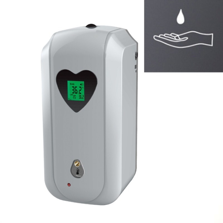 

Automatic Temperature Measurement And Non-Contact Hand Disinfection Soap Dispenser, Style:Drop Type(Gray)
