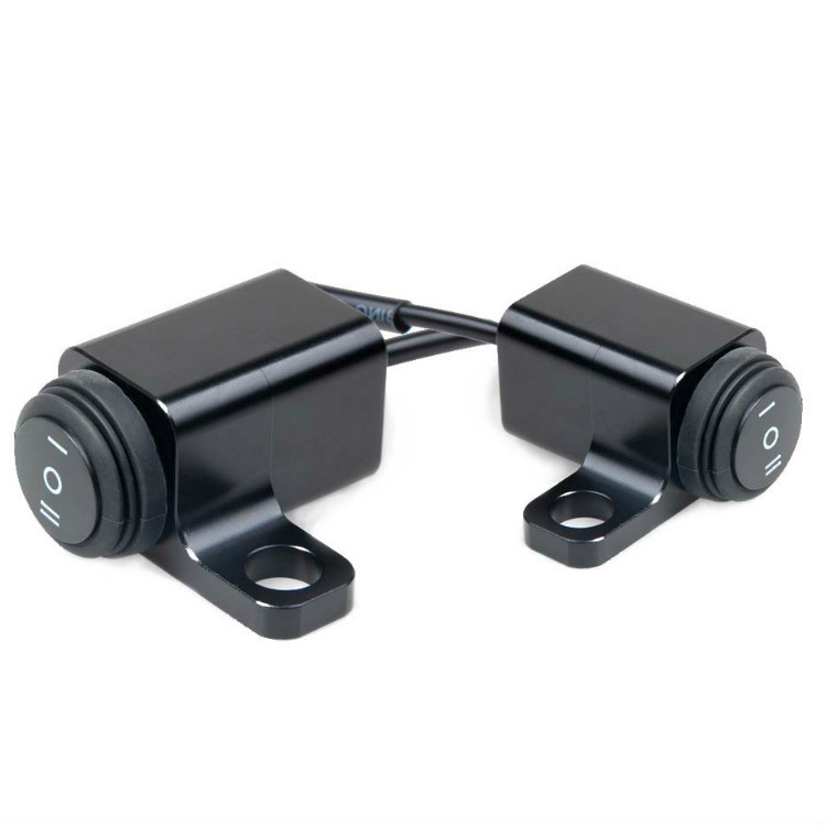 

2 PCS / Set Motorcycle LED Lights Rearview Mirror Left And Right Switches Waterproof Boat-Shaped Switches