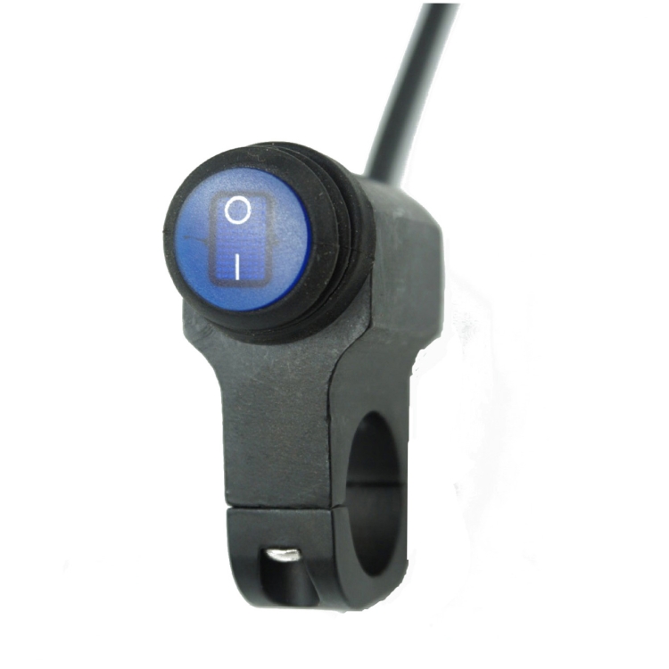 

Motorcycle Aluminum Alloy Faucet LED Waterproof Switch Accessories Headlight Switch(Blue Light Black)