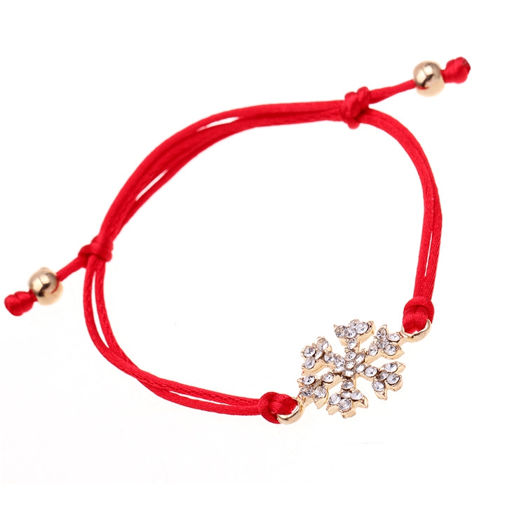 

10 PCS Christmas Snowflake Diamond Braided Bracelet Christmas Gift