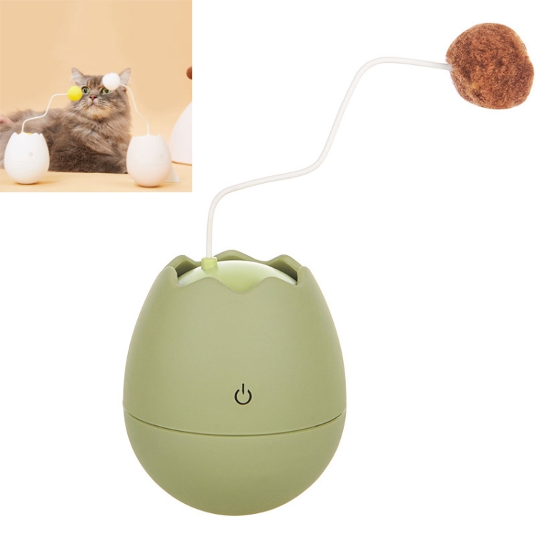 

Automatic Funny Pet Stick Eggshell Self-Hey Swinging Ball Pet Toy(Avocado Green)