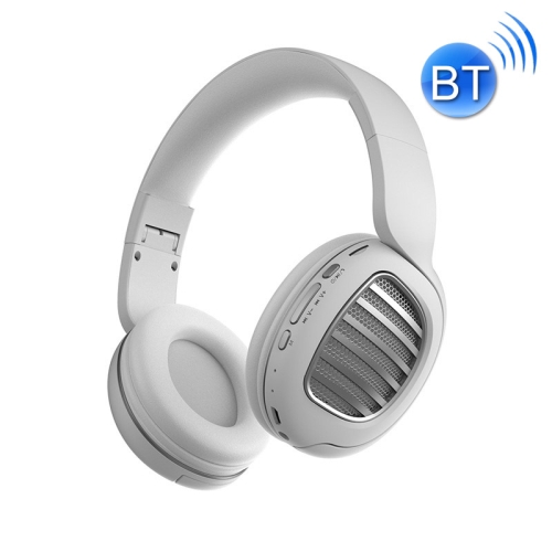 

Bluetooth Earphone Head-Mounted Folding Card Music Game HIFI Sports Wireless Headset(Silver White)