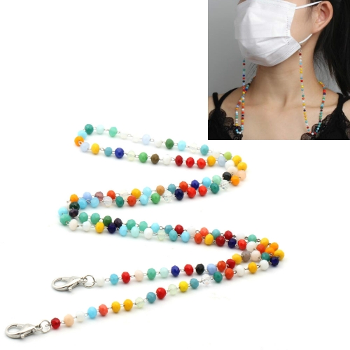 

5 PCS Mask Lanyard Handmade Crystal Bead Chain Anti-Drop Hanging Glasses Chain, Color:Colorful