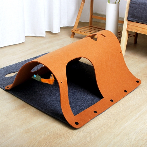

DIY Combination Felt Cat Tunnel Cat Litter, Specification: 44x60cm(Brown)