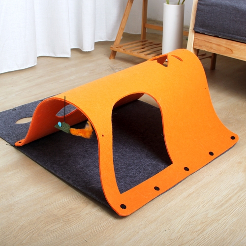 

DIY Combination Felt Cat Tunnel Cat Litter, Specification: 52x70cm(Orange)