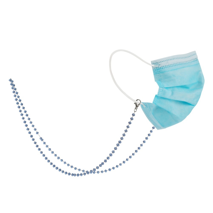 

3 PCS Glossy Crystal Beads Handmade Mask Anti-Lost Hanging Lanyard Chain Glasses Chain(Sapphire Blue)