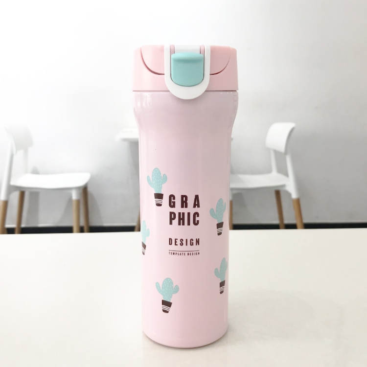 

Fruit Pattern Children Car Bouncing Cover Stainless Steel Vacuum Flask, Capacity: 480ml(Pink)