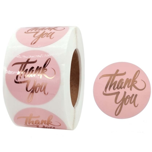 

2 PCS Water Pink Hot Stamping Thank You Sticker Envelope Gift Decoration, Size: 3.8cm / 1.5inch(C-22-38)