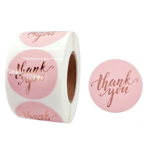 

2 PCS Water Pink Hot Stamping Thank You Sticker Envelope Gift Decoration, Size: 3.8cm / 1.5inch(C-23-38)