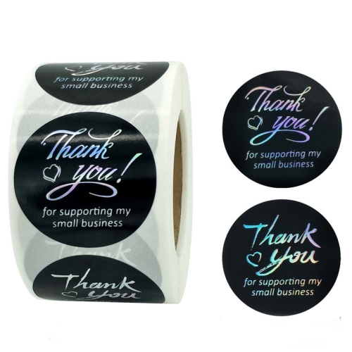 

2 PCS Thank You Sticker Hot Silver Label Discoloration Sticker, Size: 38mm / 1.5inch