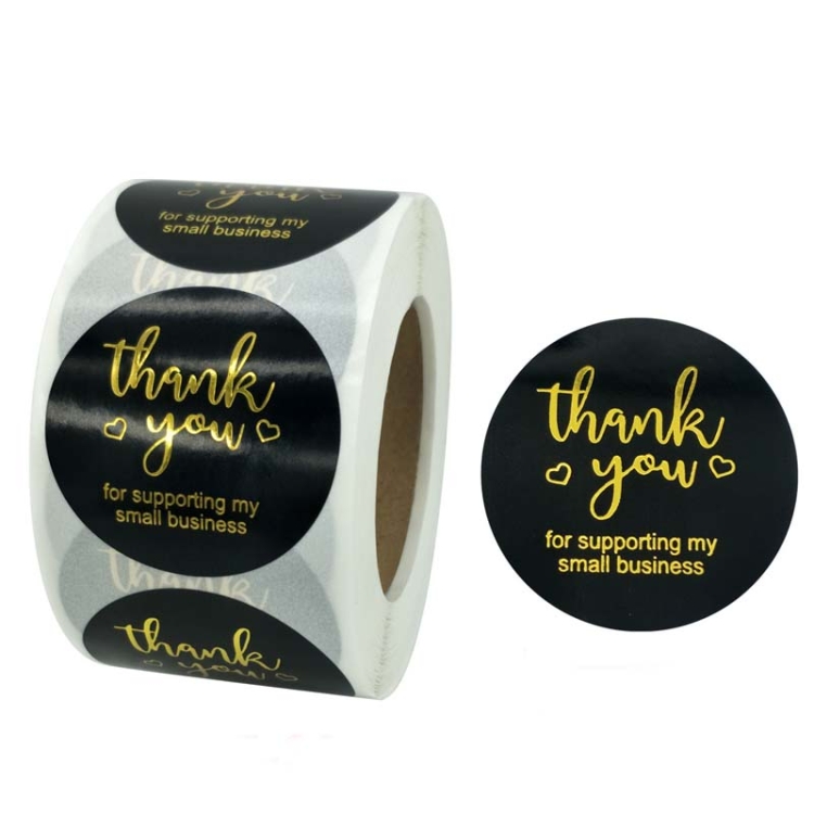 

2 PCS Roll Dyeing Hot Stamping Thank You Sticker Label, Size: 3.8cm / 1.5inch
