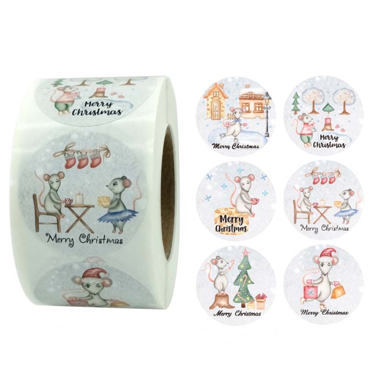 

2 PCS Rolls Christmas Stickers Holiday Stickers, Size: 3.8cm / 1.5inch