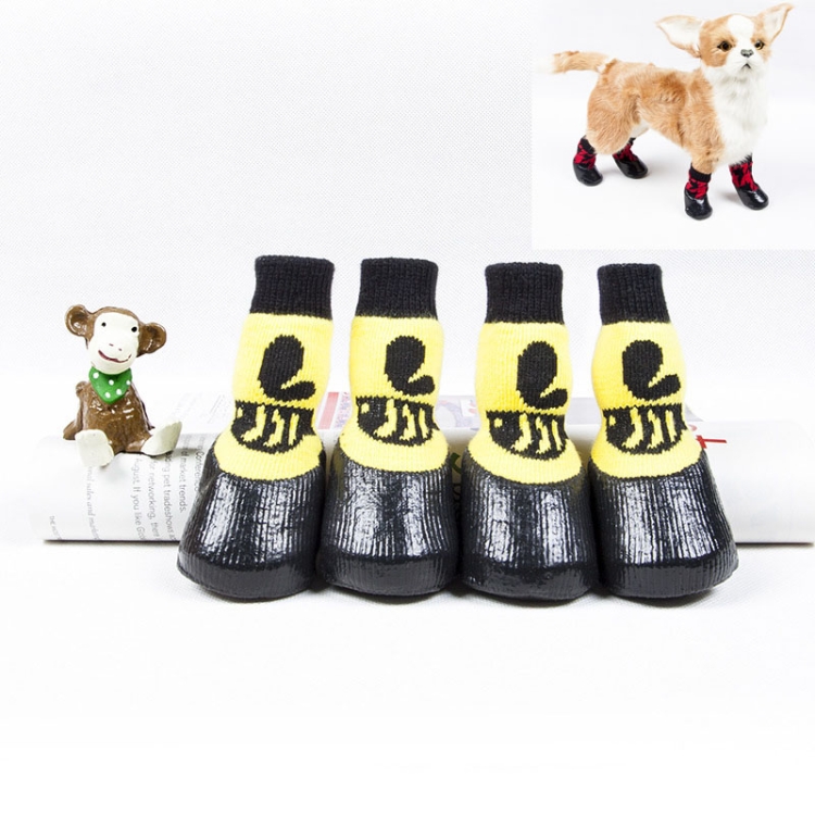 

Pet Socks Shoes Cat Dog Non-Slip Waterproof Socks, Size: Number 2(Yellow)