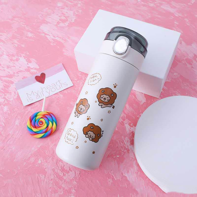 

Cartoon Portable Lid Casual Cup Student Mini Vacuum Flask(Lion)