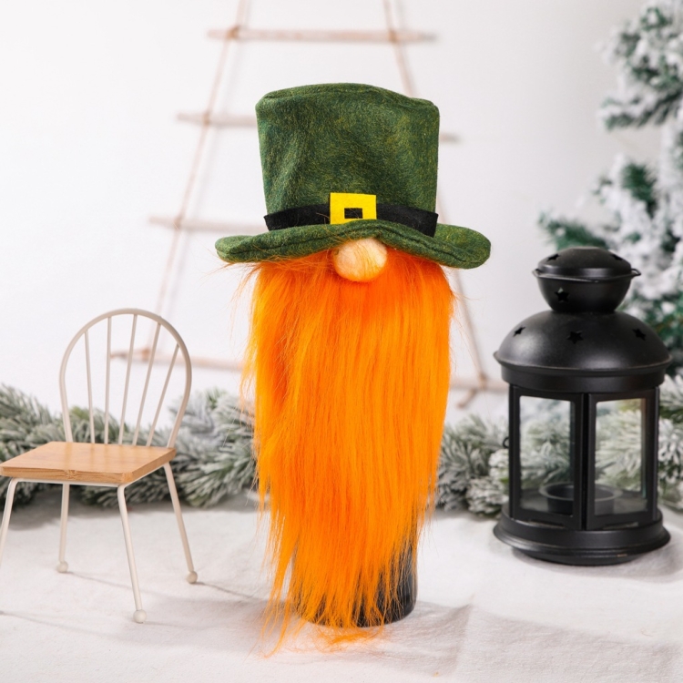 

6 PCS Christmas Decoration Faceless Doll Red Wine Bottle Holder Santa Claus Wine Bag Restaurant Holiday Dress Up(Mustache)