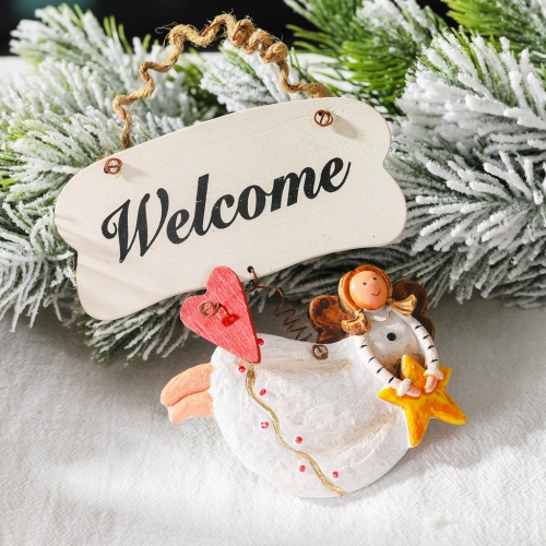 

4 PCS Christmas Decoration Little Girl Angel Christmas Scene Layout Retro Nostalgic Resin Small Pendant(Holding Five-star Angel)