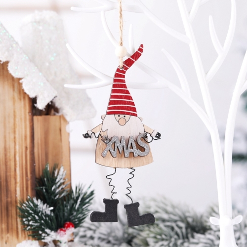 

8 PCS Christmas Wooden Pendant Decorations Old Man Colorful Wooden Doll Decoration(Letters )